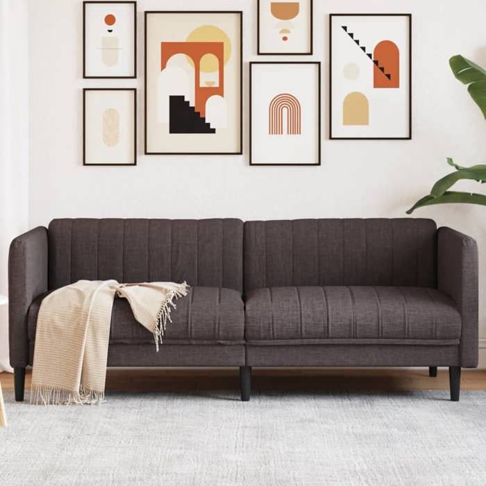 VidaXL Canapé à 3 Places, Chaise de Relaxation avec Accoudoirs et Dossier, Siège avec Pieds, Fauteuil TV de Salon, Moderne, 372616