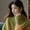 FL232559 Women's Green Turtleneck Sweater: Cozy, Loose Fit Knitwear for Petite Sizes - Perfect for Autumn and Winter.