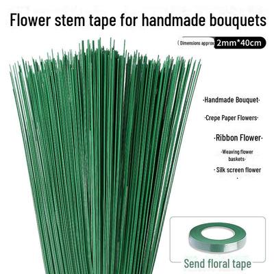 Flower Arrangement Kit: No. 2 Plastic Bag Rods, Silk Screen Roses, Twist Sticks, Crepe Paper Tape