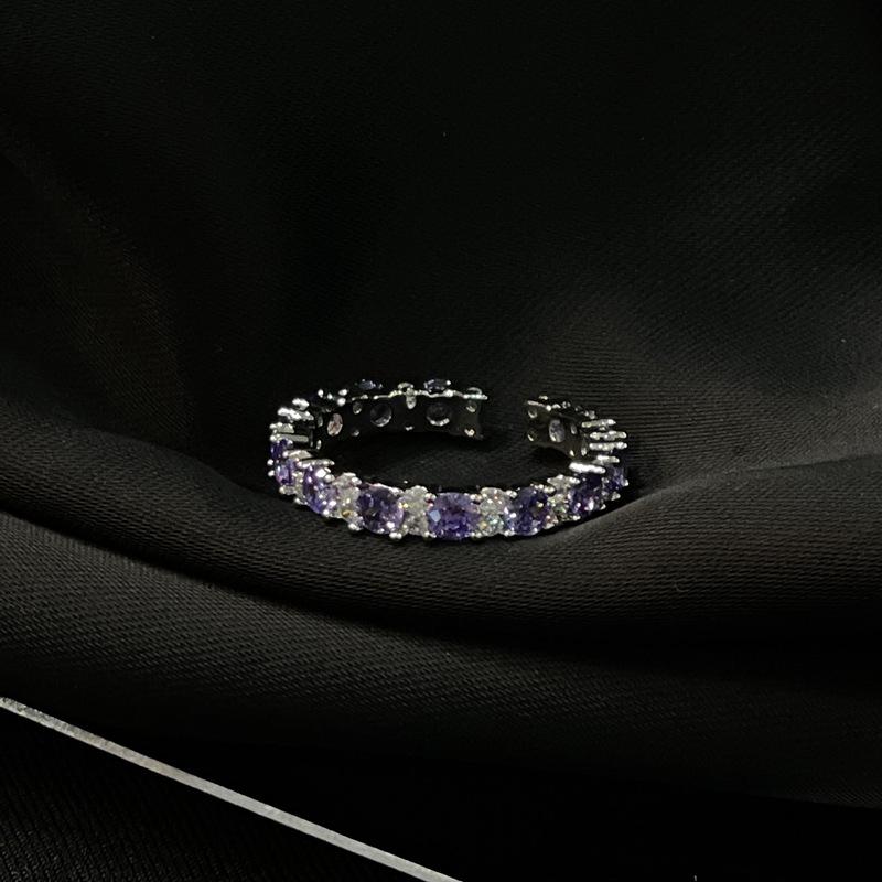 Year Old Diamond Zircon High-End Open Ring Light Luxury Niche Design Unique Index Finger Ring Women