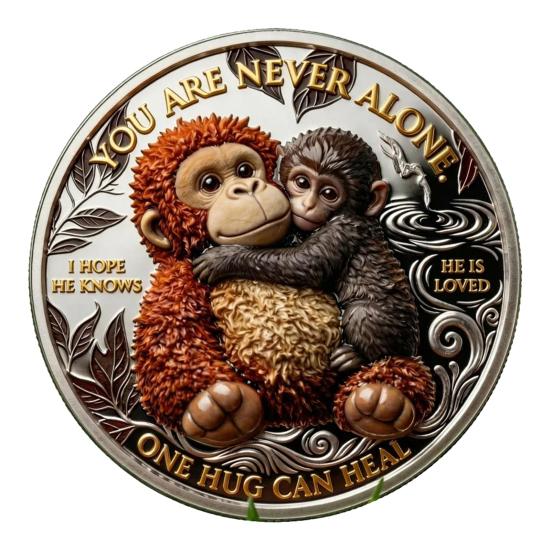 Emotional Support Coin Inspirational Monkey Challenge Pocket Coin Double?Sided Collectible Token for Friends Family Motivation Keepsake