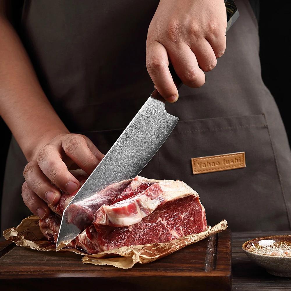 XITUO Damascus Kiritsuke Knife,8 Inch Ultra-Sharp Deluxe Kitchen Gyuto Knife,VG-10 67 Layers Damascus Steel Butcher Chef Knives
