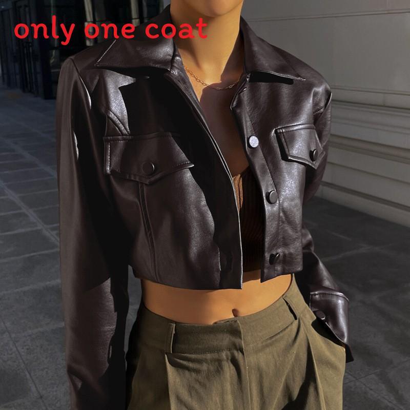 Giacca da Moto Streetwear da Donna con Tessuto Acrilico Spliced e Collo a Polo per l'Autunno