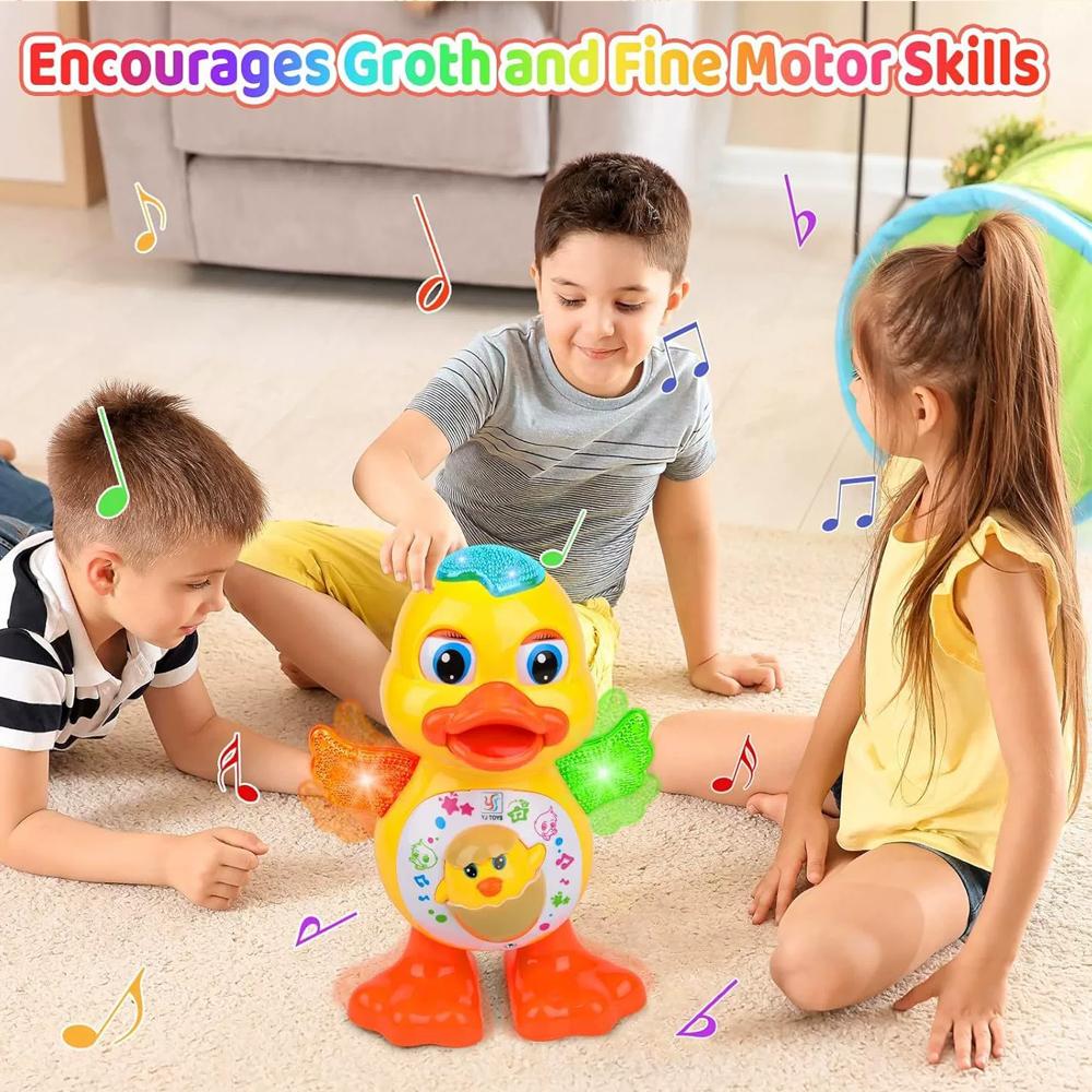 Anatra Ballerina Giocattolo Elettrica Anatra Danzante Interattiva Macchina Musicale Anatra Con Luci Lampeggianti Educazione Precoce Per Bambini