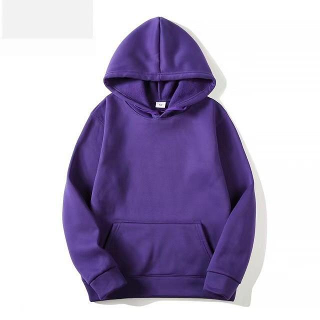 Unisex Trendy Hooded Fleece Sweatshirt: Solid Color, Loose Fit, Casual Style