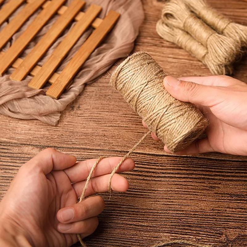 2 Pcs/set Handmade Rattan Thin Hemp Rope Packaging Material For Fresh And Dried Flower Bouquets Binding Rope Decorative Rope