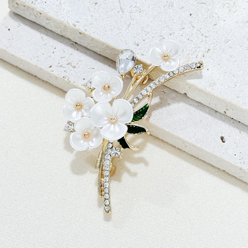 Элегантная цветочная эмалевая брошь для женских шелковых шарфов и костюмов