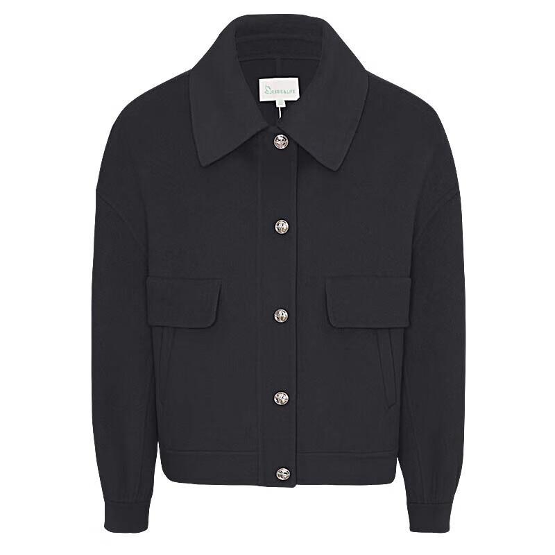 JESSIE Women's Peter Pan Collar Blended Woolen Cropped Coat