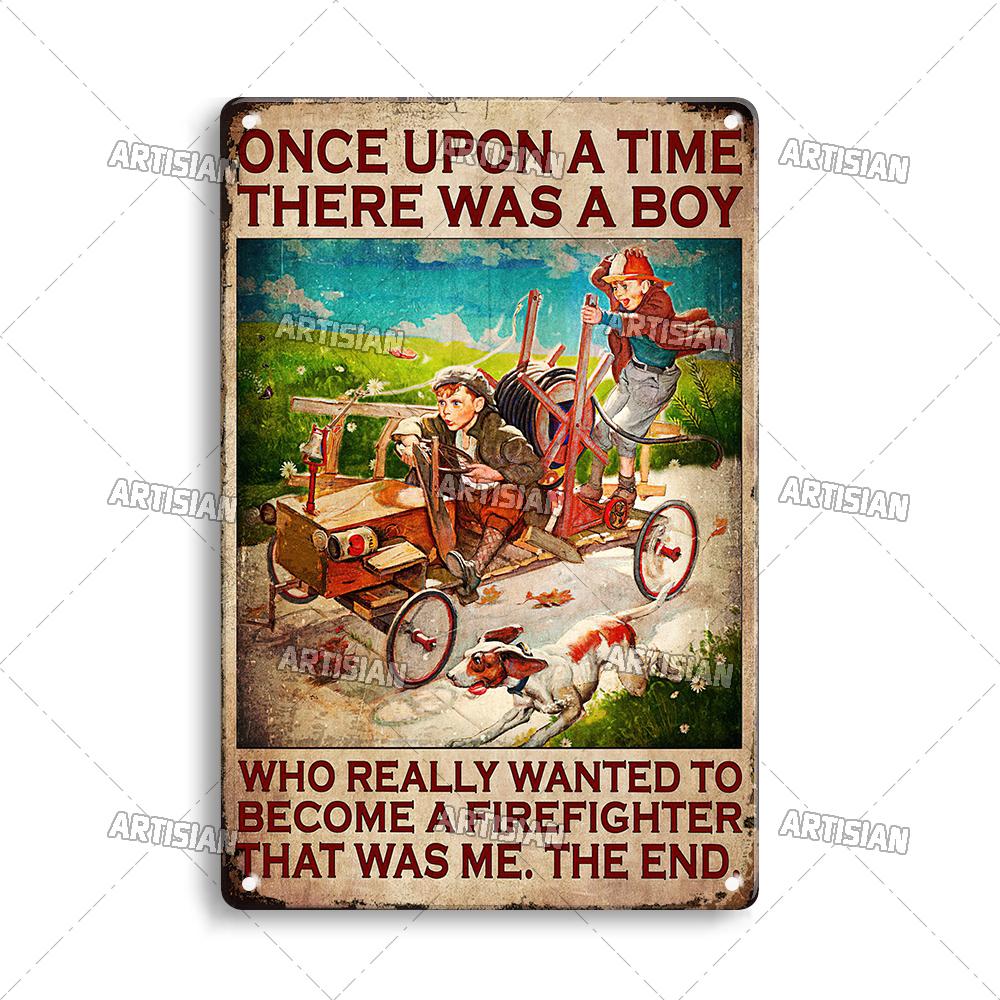 Artisian Firefighter Metal Sign Fireman Vintage Tin Plaque Retro Decorative Poster Wall Decor Garage Bar Pub Club Hotel Cafe