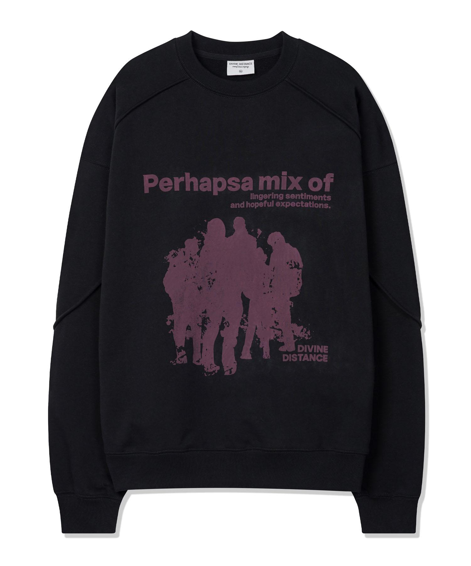 Divine Distance Mixed Signal Stitch Sweatshirt [Black] M