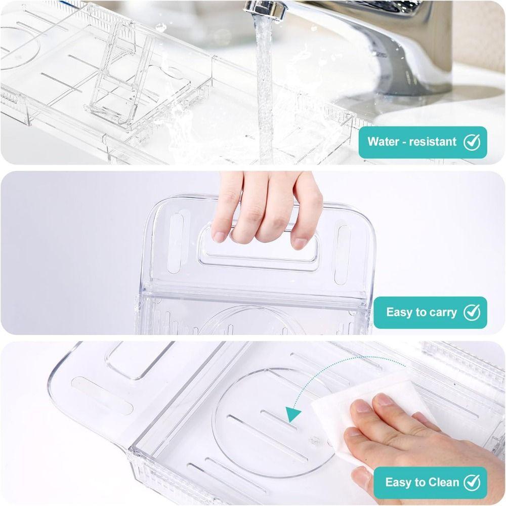 Scratchproof Mat Expandable Bathtub Tray Anti-Slip Bathroom Organizer Drain Bath Tub Shelf  Home
