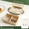A Food Container for Lunch, a Set of Bento Boxes for Adults, with Utensils That Can Be Placed in the Microwave and Dishwasher