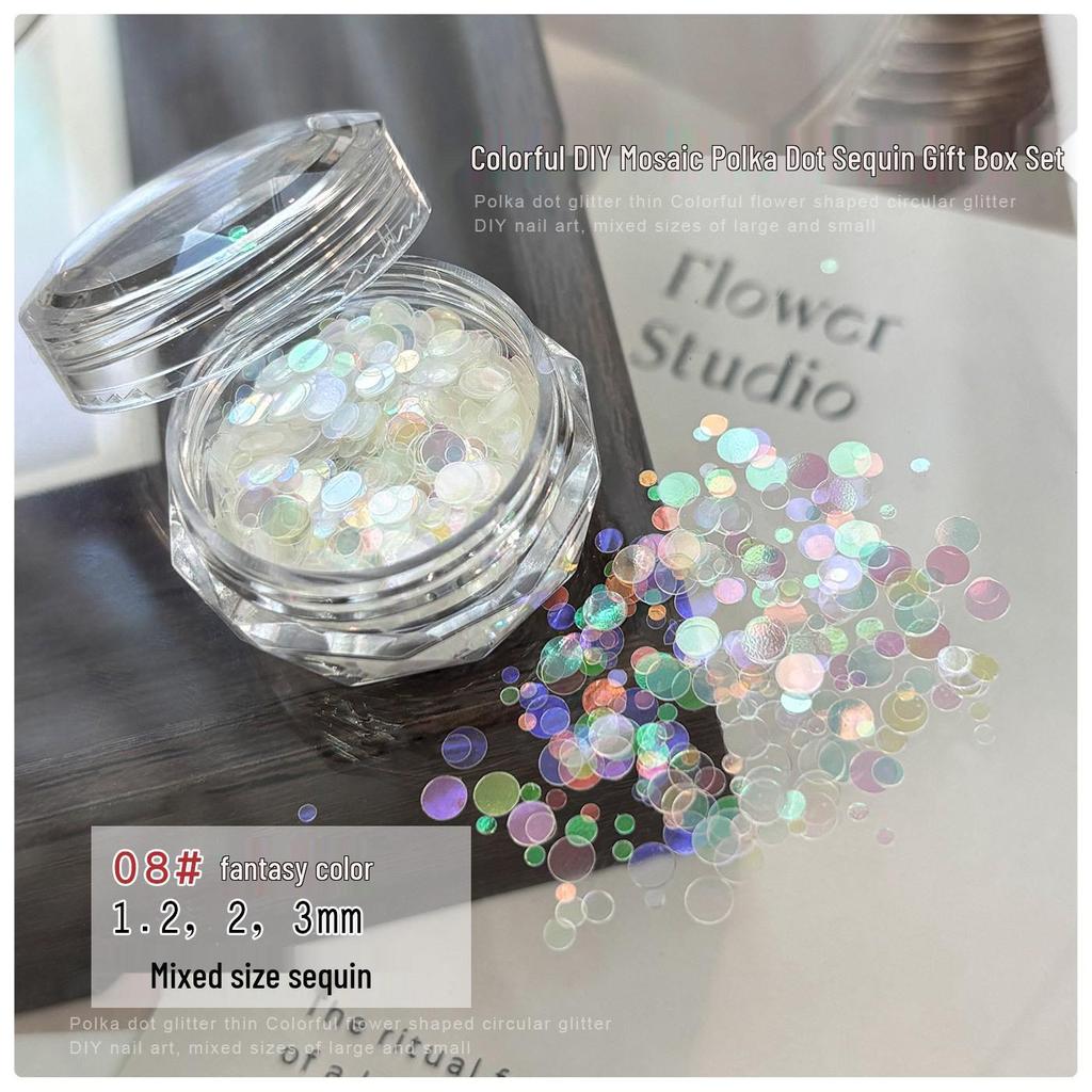 Colorful Sequin Patchwork Nail Art Decorations - Spring/Summer Mixed Sizes DIY Stickers