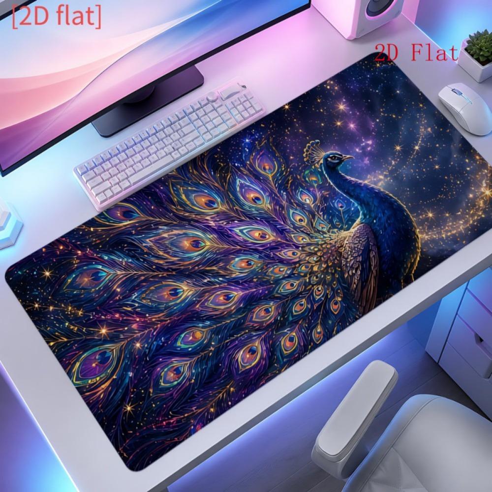 Blue And Purple Peacock Star Pattern Mouse Pad AntiSlip Suitable For Desktop Decorative Accessories Desk Accessories