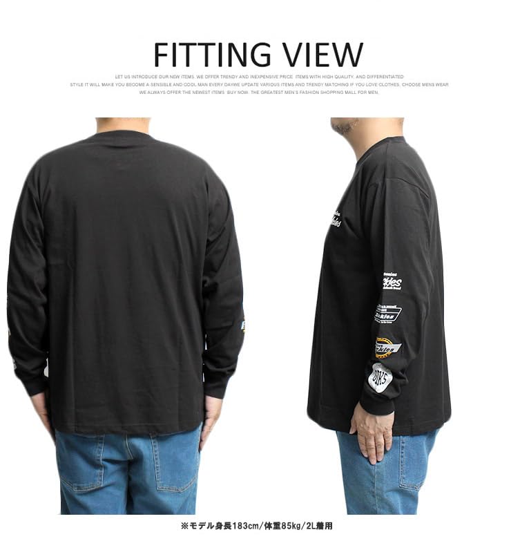 GENUINE DICKIES Men's Long Sleeve T-Shirt, Plus Size, Sleeve Logo, Back Print, Crew Neck, Gray, Size 3L (19)