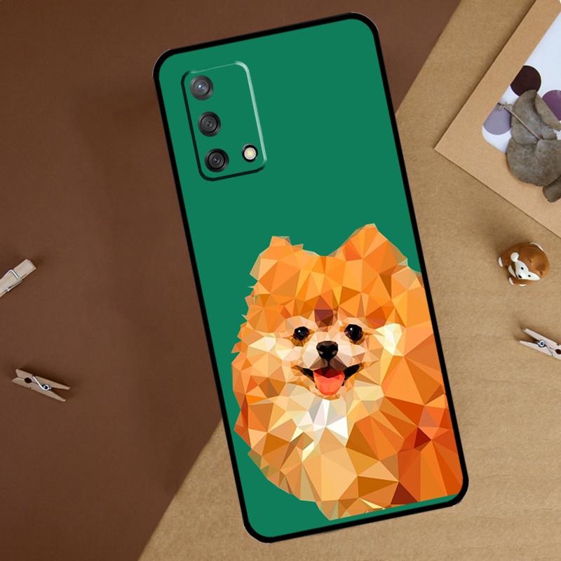 Cartoon Pomeranian Dog For Oppo A40 A60 A80 A74 A94 A54 A18 A38 A58 A78 A98 A16 A76 A96 A15 A57S A17 A77 Phone Case