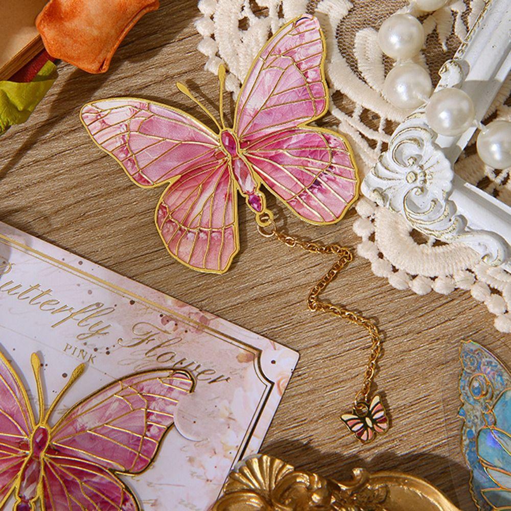 Bronzing Book Page Clips with Chain with Pendant Pendant Book Marker Pagination Mark  Book Lovers