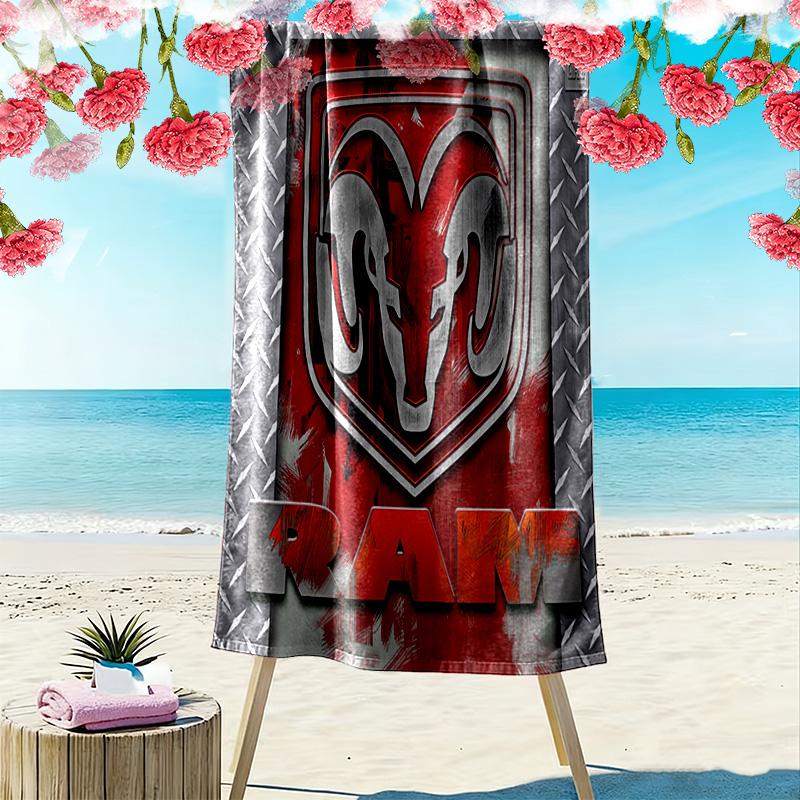 Dodge RAM Print Beach Towel, Large Soft Quick Dry Towel for Beach Camping Swimming