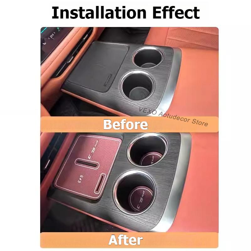For Changan CS75 Plus 4th Gen Wireless Charging Pad Silicone Door Slot Cup Holder Mat Non-Slip Waterproof Interior Accessories
