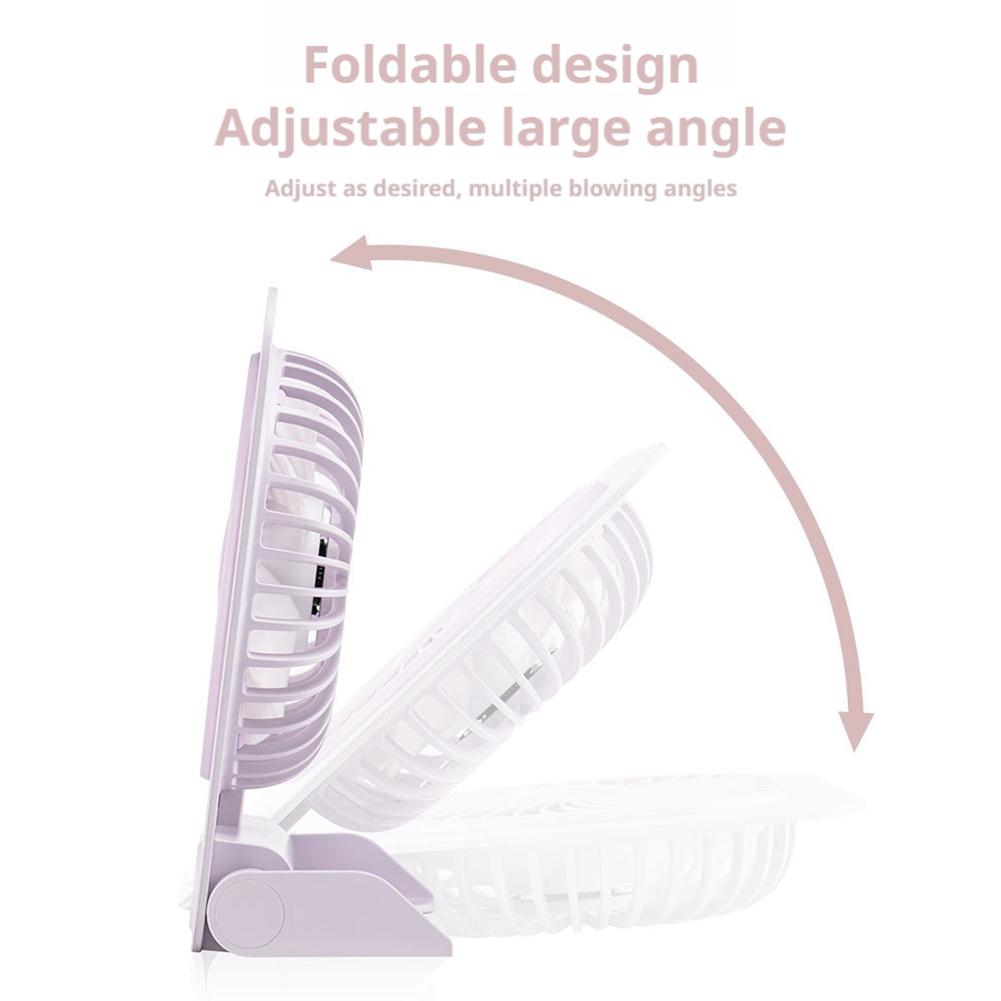 Desk Fan Table Portable USB Rechargeable Foldable Table Fan With 5 Gear Power Display Ultra Quiet Hang Fan For Office Home