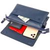 Solid Men's Clutch Made of Genuine Combined Leather CANPELLINI 21565 Blue