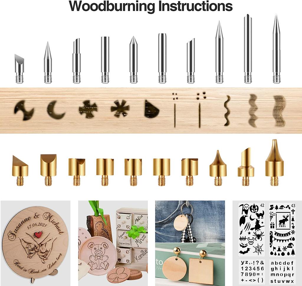 Pyrography Engraving Burning Soldering Iron Set DIY Wood 60W Soldering Iron Kit 220V 110V