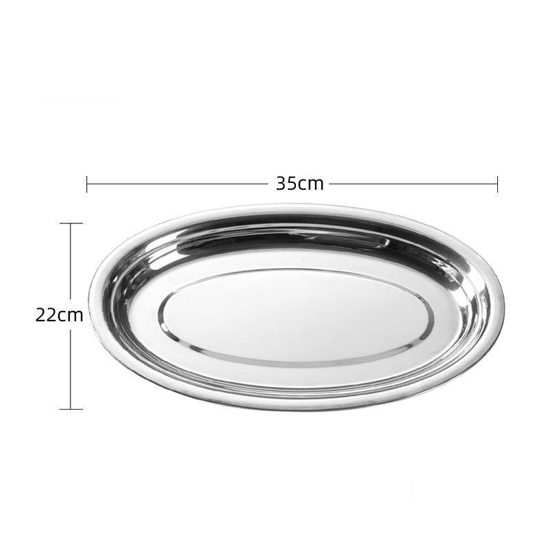 

Тарелка сервировочная стальная тарелка из нержавеющей стали тарелка тарелки поднос овальная рыбная тарелка ужин металл десерт еда суши закуски паровые тарелки для фруктов 36cm