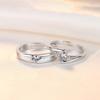 2PCS New 925 Silver Couple Ring 5A Zircon for Women Men Wedding Jewelry Engagement Charm Party Fashion Top Quality Ring