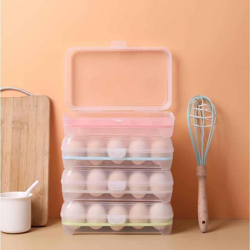 Large Capacity Egg Holder For Refrigerator, Egg Fresh Storage Box For Fridge, Egg Storage Container, Plastic Storage Container