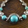 Butterflies Decor Adjustable Unisex Bracelet Handmade Turquoises Beads Retro Bracelet Jewelry Accessories