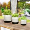 Plant Pots Handwoven Cotton Indoor Planters with Waterproof Liner Set of 3 White