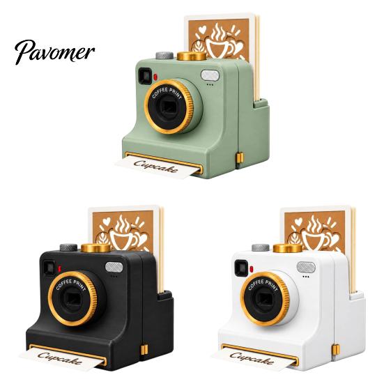 Cappuccino Pattern Maker 3D Printed Latte Art Camera, Manual Coffee Powder Printer with Barista Template Cards, Cocoa Cinnamon Stencil for Hot