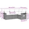 4 Piece Garden Sofa Set with Cushions Light Grey Poly Rattan