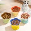 Pet Slow Food Bowl High Ceramic Cat Bowl Dog Bowl Small Dog Cat Choke-proof Slow Food Anti-knock-over Neck-protecting Oblique Mouth Bowl
