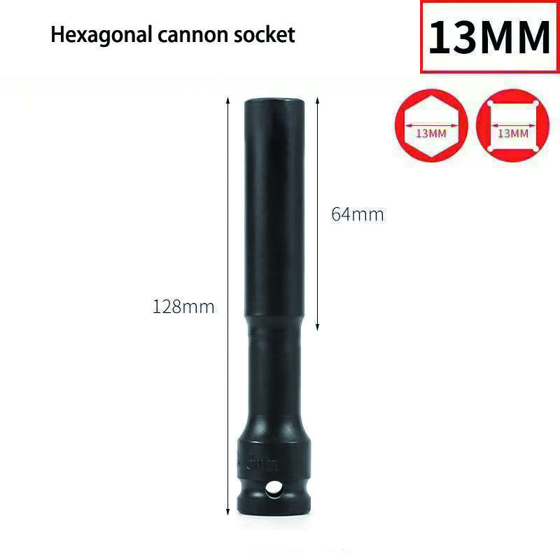 1/2 Drive Wrench Extended Hex Socket 10mm 12mm 13mm 17mm 19mm Adapter Spanner Converter Deep Impact Socket Tire Removal Tools