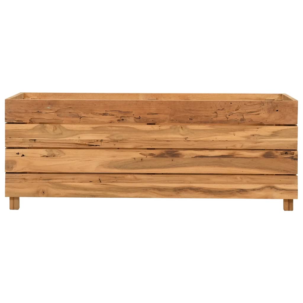 Raised Garden Bed 100 X 40 X 38 Cm Reclaimed Teak Wood and Steel