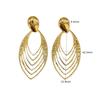 Golden Strand Leaf Earrings, Titanium Steel Gold-plated Non-fading Earrings.