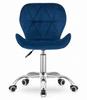 AVOLA Velvet Swivel Chair - Navy Blue