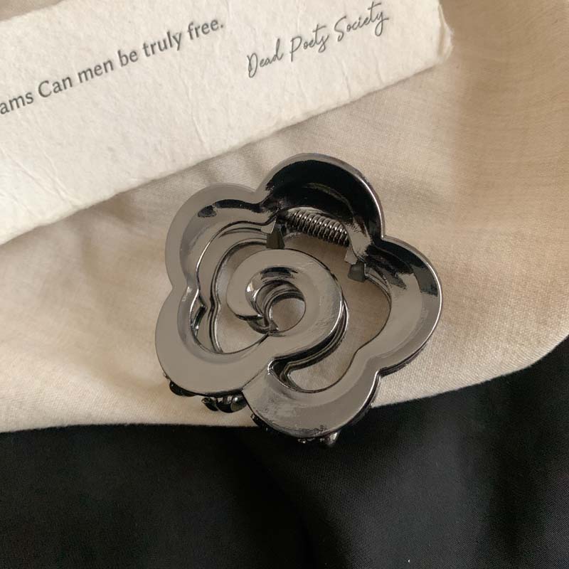 

Rose Flower Hair Clip For Women High-End Shark Clip Metal Hair Clip Headwear Fashion Women Back Hair Clip Accessories