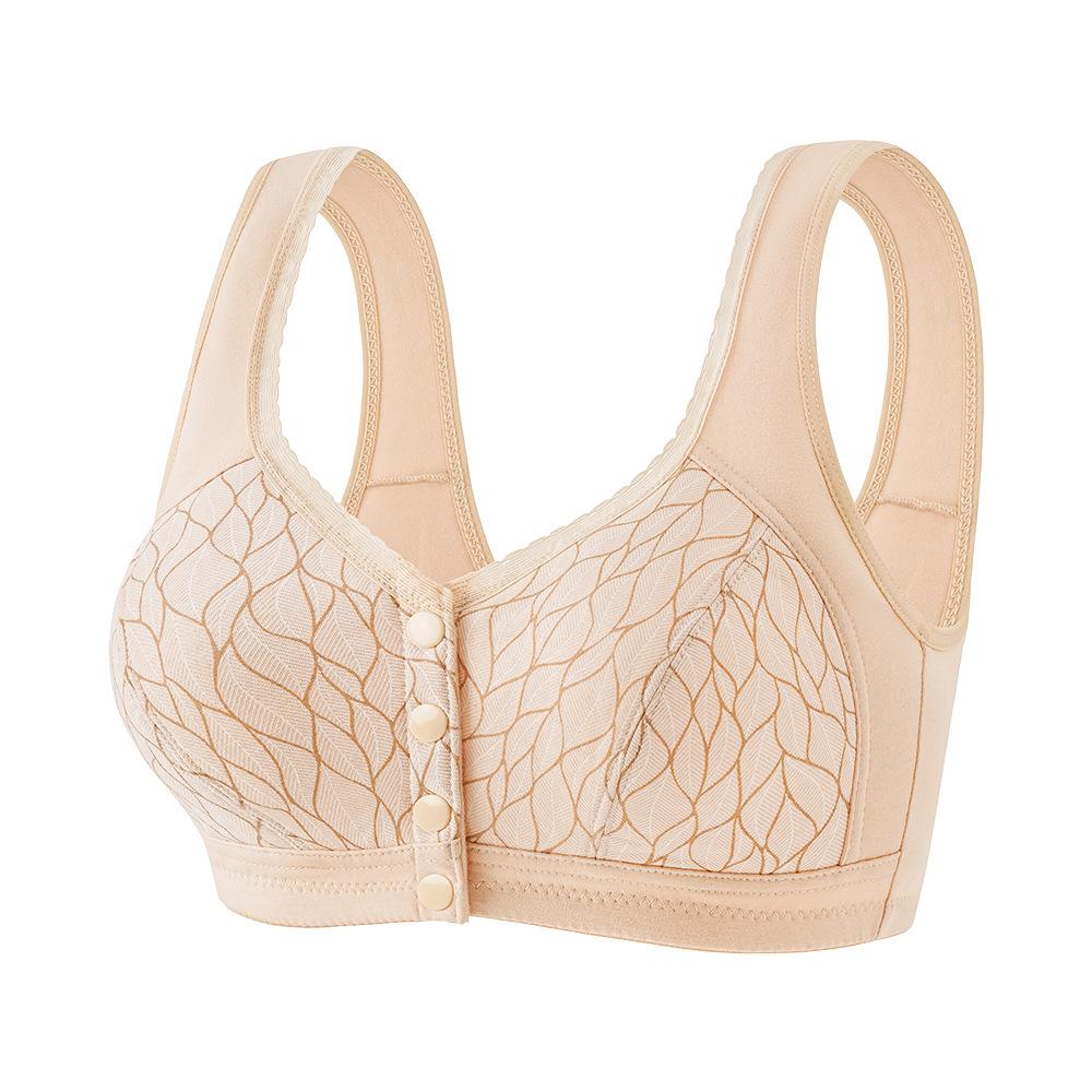 

Мягкое хлопковое нижнее белье с пряжкой спереди, женское нижнее белье большого размера без стального кольца, широкий плечевой ремень, жилет типа, новый жаккардовый бюстгальтер 85