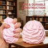 Stress Relief Sensory Toy Cute Smiling Face Cream Roll Slow Rebound Soft Squeeze Toy for Office Worker Desk Decoration