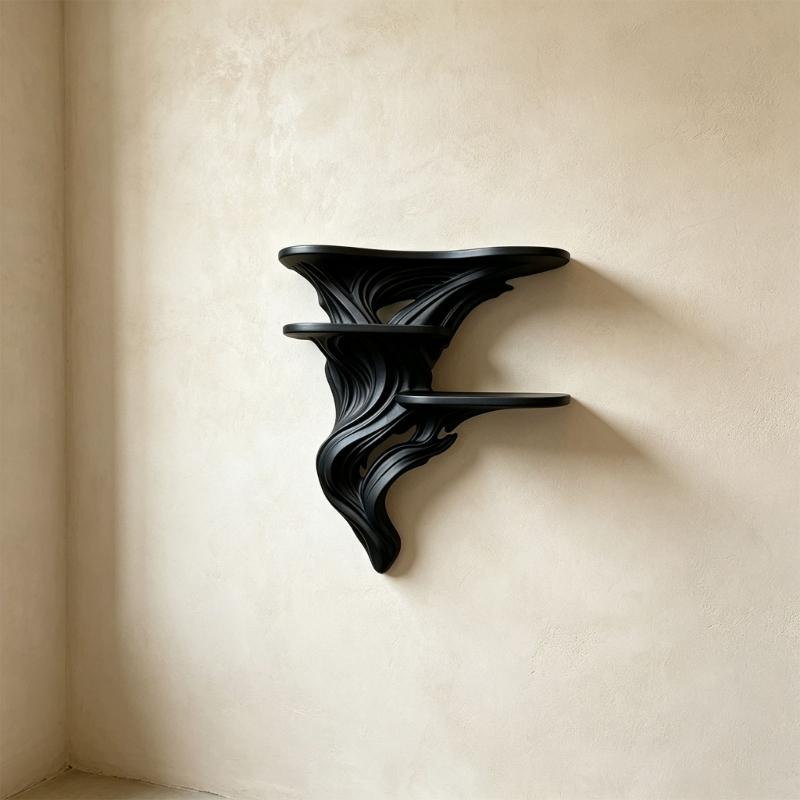 3-stöckiges Wandregal, Schwebendes Regal für Wandskulptur Hängeregal-Einheit, Dreistöckiger Kunststoff-Ausstellungsständer für Figuren im Eingangsbereich, Heimbüro,