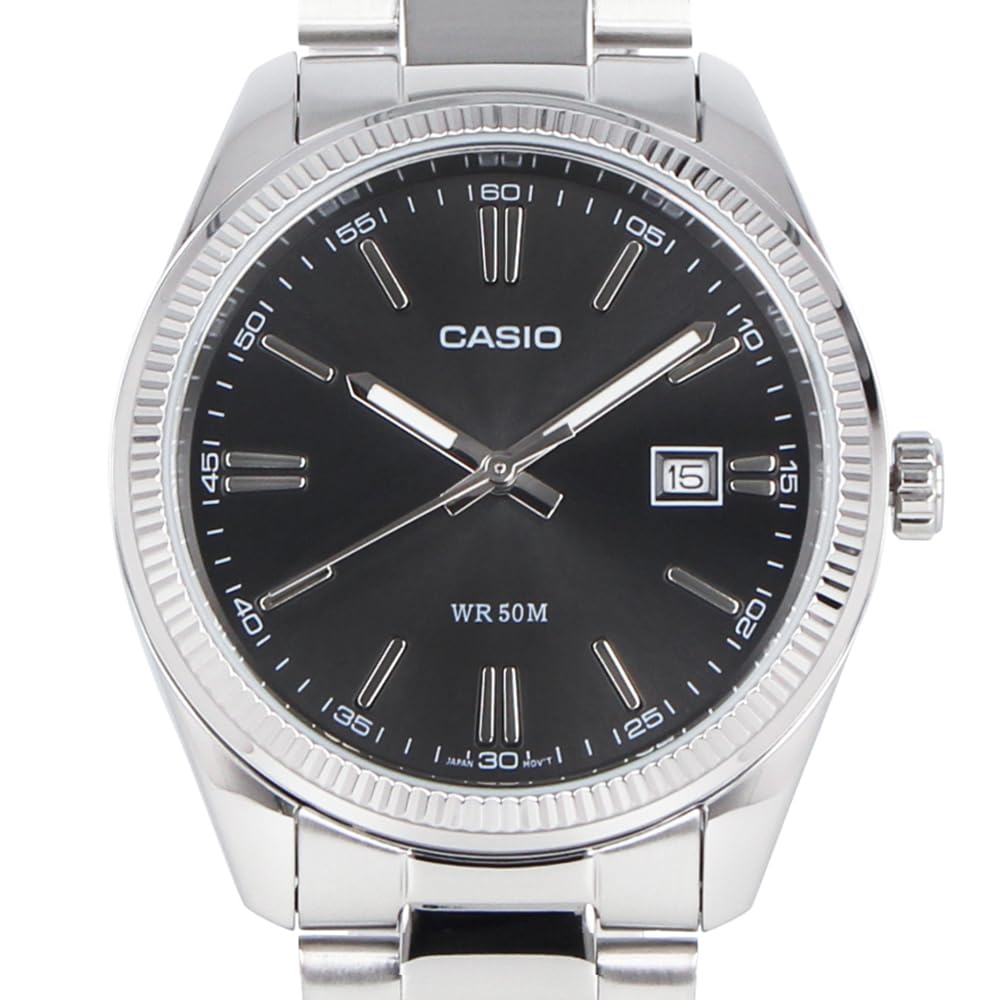 Casio Casio Standard Cheap Casio Watch Quartz Analog Brass Stainless Steel Metal Silver Black Men's 3-Hand MTP-1302D-1A1