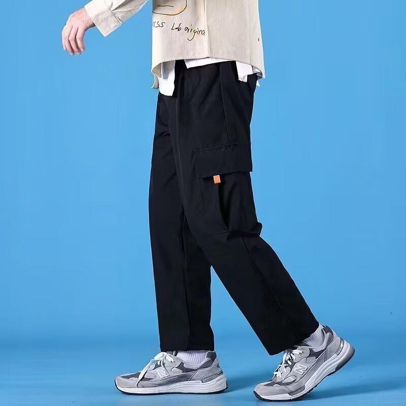 New Loose Casual Pants Men's Trend Versatile Pants Summer Thin Pendant Wide-leg Pants