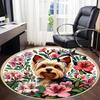 1pc Floral Yorkie Chair Carpet for Office, Non-slip, Soft and Durable Office Rug, Perfect for Office Yy260127140