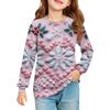 Girls' Long Sleeve Blouse - Round Neck Soft Waist Tunic