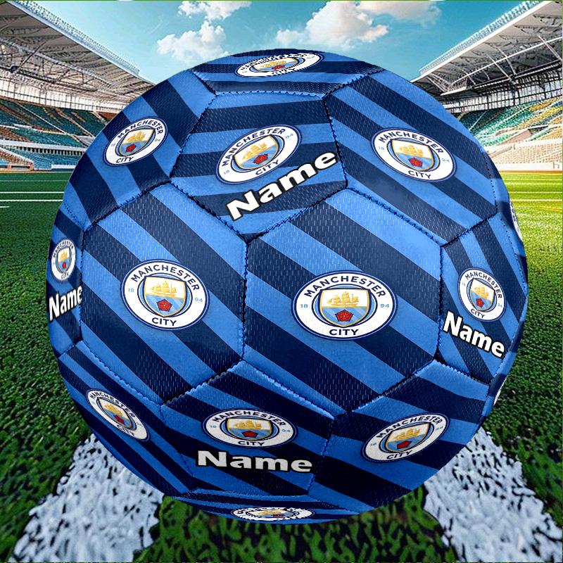 Custom Name Personalized Manchester City FC-A Print Size 5 Soccer Ball Training & Match Football, for Team, Kicking, Gift for Football Enthusiasts