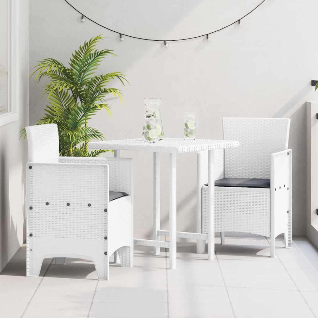 Garden Chair with Cushion 2 Pcs White 53 X 49 X 85 Cm Polypropylene