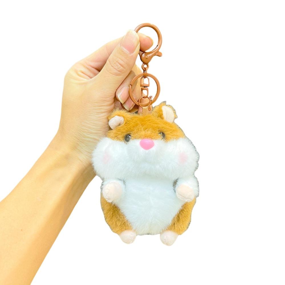 

Cartoon Pulling Squirrel Plush Doll Bag Charm Eating Melon Seeds Squirrel Doll Student коричневый