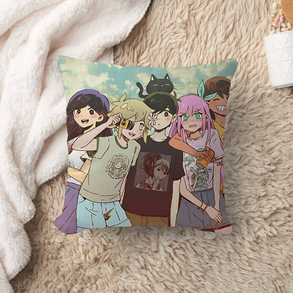 Game Omoris Pillow Covers Cartoon Sofa Decorative Home Double-Sided Printing Short Plush Cute Cushion Cover